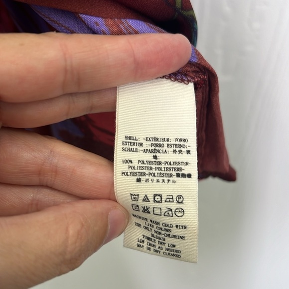 Free People - Silky NIghts Fun Print  Button Down Long Sleeve Oversized Blouse S - Picture 8 of 11